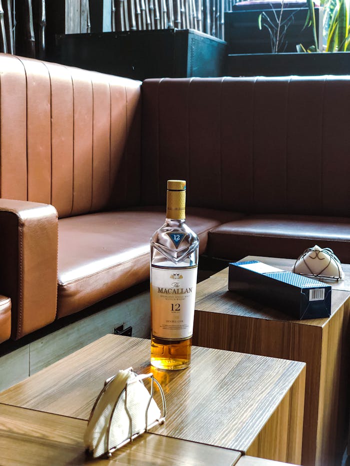 Macallan Whisky on a Wooden Table